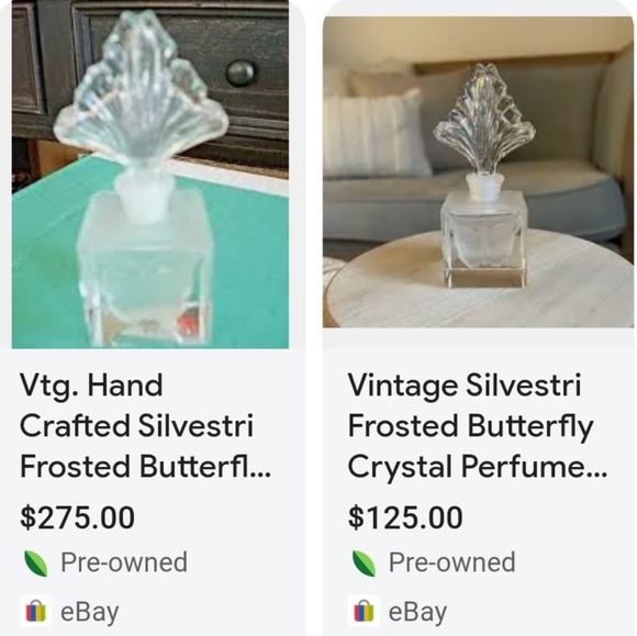 Vintage Silvestri Frosted Crystal Perfume Bottle - Picture 8 of 8